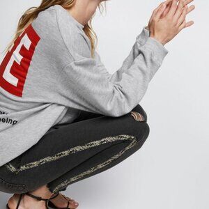 Zara Gray Jeans with Snakeskin Sides
